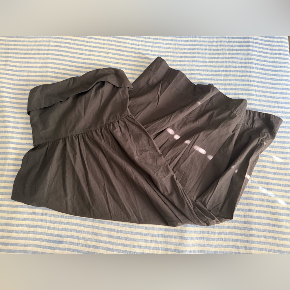 Zara strapless cotton midi dress, Charcoal, sz S